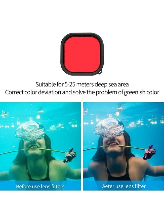 الرائد حافظة مقاومة للماء مع فلاتر للغوص لكاميرات GoPro Hero 13/12/11/10/9 بلاك، غلاف حماية تحت الماء حتى عمق 70 متر/230 قدم، مجموعة غوص احترافية لملحقات كاميرات الحركة - Image 5