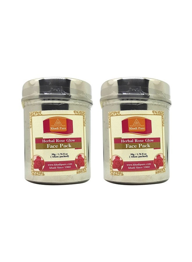 Khadi Pure Herbal Rose Glow Face Pack 50 G (Pack Of 2) - Image 1