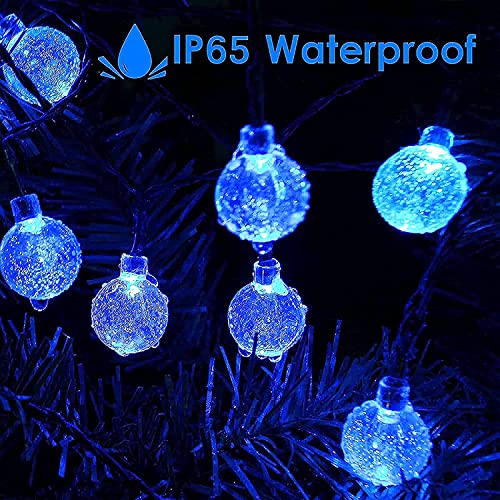 Lezonic Halloween Decorations Solar Lights,Solar Light Outdoor Waterproof with 8 Lighting Modes 7M/ 24 Ft,50 LED Solar Outdoor String Lights for Tree,Garden,Patio,Party,Festival (Blue) - Image 4