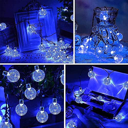 Lezonic Halloween Decorations Solar Lights,Solar Light Outdoor Waterproof with 8 Lighting Modes 7M/ 24 Ft,50 LED Solar Outdoor String Lights for Tree,Garden,Patio,Party,Festival (Blue) - Image 5