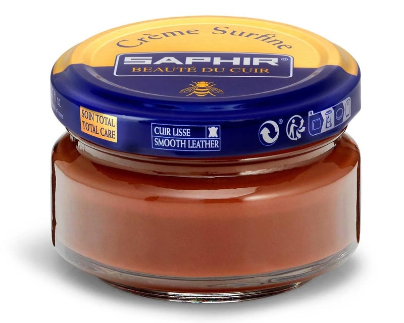 SAPHIR Creme Surfine Pommadier Shoe Polish - Beeswax Cream for Leather Products - Medium Brown - Image 1