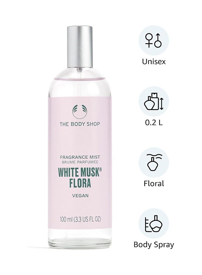 THE BODY SHOP رذاذ عطر المسك الأبيض فلورا - بخاخ جسم زهري منعش مع البرغموت، موغيت ومسك خالي من القسوة، عطر خفيف للاستخدام اليومي، زجاجة 100% نباتية وقابلة لإعادة التدوير، 100 مل - Image 4