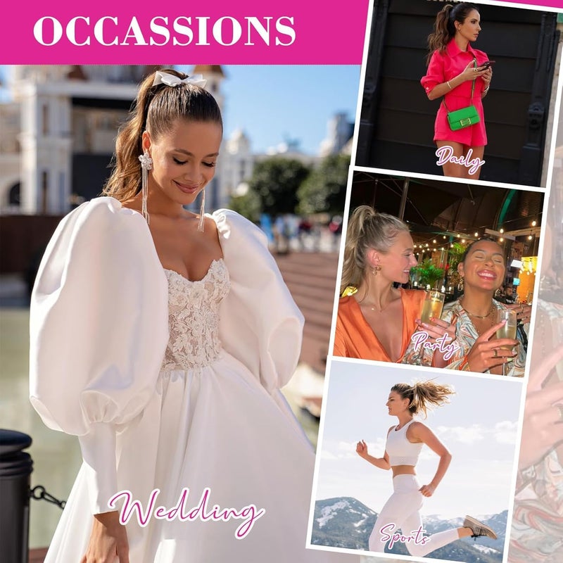 REECHO Ponytail Extension, 9" Claw Clip in Short Curly Wavy Pony Hair Extension Jaw Clip on Pony Tail HP001 Hairpiece for Women - Chestnut Brown with Golden Highlights - Image 5