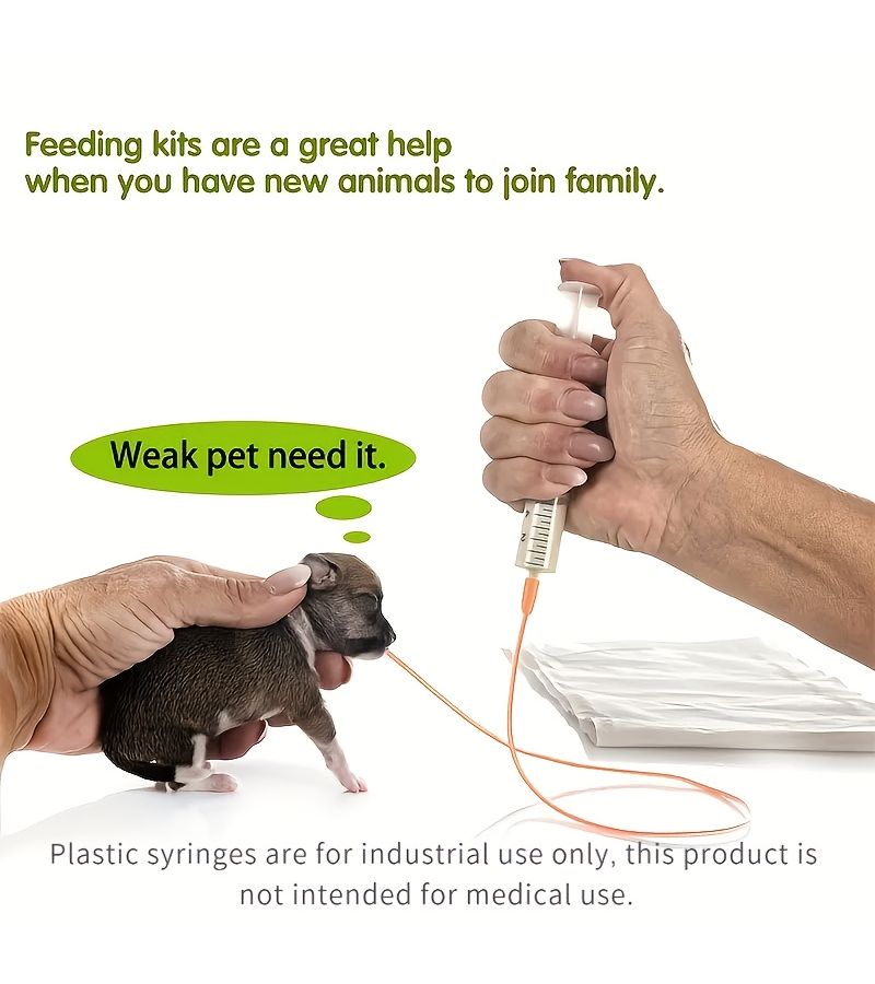 Small Animal Feeding Set With Red Rubber Tube For Newborns Sheep Goats - Image 1