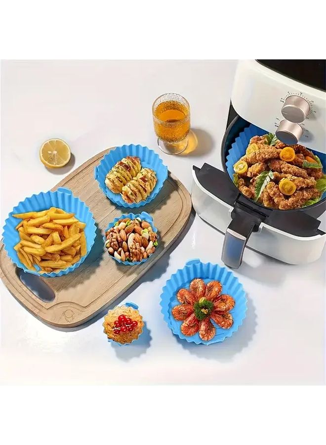 Red Silicone Air Fryer Liners Set 6 Mats 1 Cake Mold Heat Resistant Reusable - Image 5