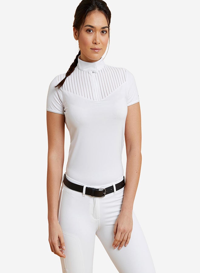 DECATHLON Women's Horse Riding Short-Sleeved Competition Polo 500 - Image 1