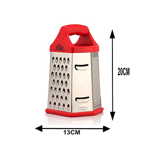Petals 6-Sided Stainless Steel Slicer Cheese Multi Vegetable Grater 20cm, Red - Image 5