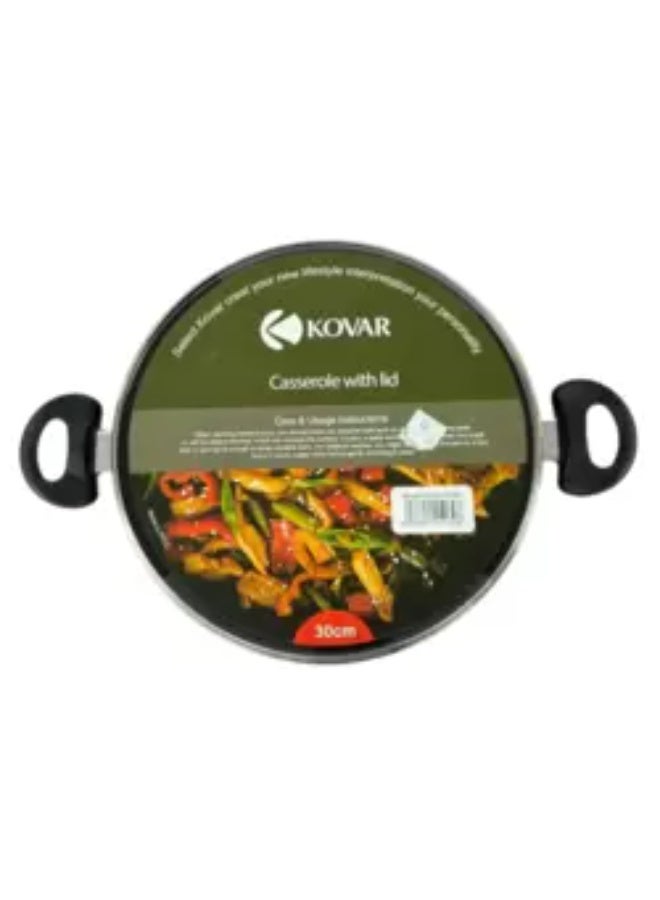 Kovar Non-Stick Easy Cooking Casserole with Tempered Glass Lid, 30cm – Durable Die-Cast Aluminium, Red - Image 3