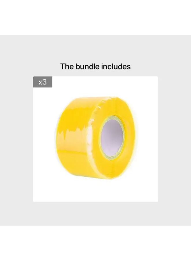 Yellow Heavy Duty Waterproof Silicone Tape Self Fusing Leak Seal Repair - Image 1
