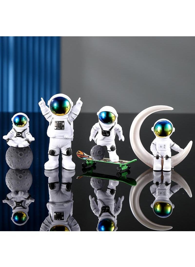rocooart 4 Pcs Astronaut Decoration, Desktop Ornaments Astronaut Statue Model for Living Room TV Cabinet Hanging Decoration Room Decoration Space Theme Birthday Gift  - Image 1