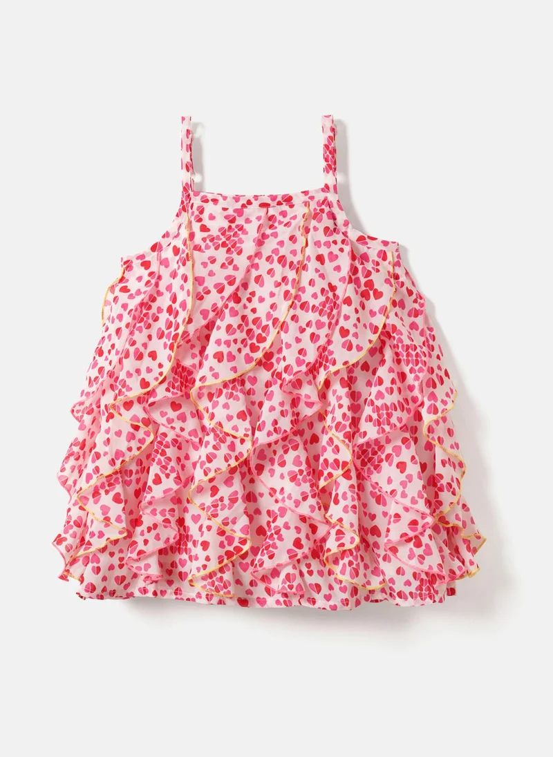 Nautinati Nautinati Floral Print Ruffle Dress for Girls