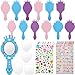 Liliful 12 Pack Princess Foam Mirror Kits Decorate Your Own Princess Mirrors Party Supplies Kids Unbreakable Toy Crafts for Girls Party Favors Birthday DIY Decorations StylishPinkBluePurple - Image 2