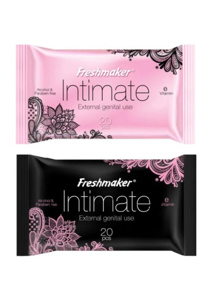 Freshmaker Intimate Wet Wipes With Vitamin E 20 Wipes 2 Pieces 