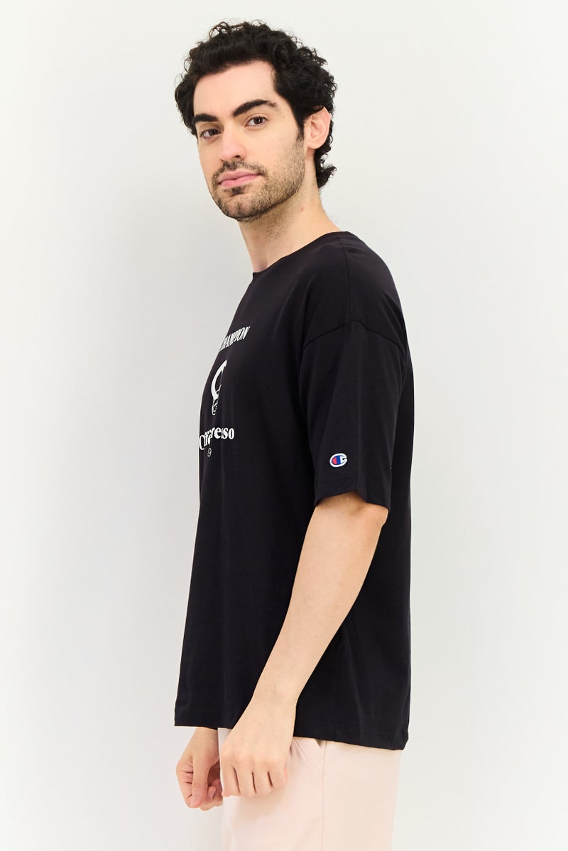 Champion Men Sportswear Fit Brand Logo Short Sleeve Outdoor T-Shirt, Black - Image 3