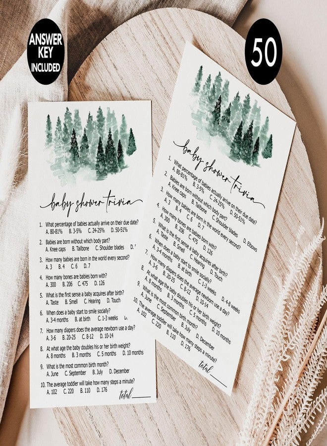 All-Ewired-Up All Ewired Up 50 Baby Shower Trivia (50-Cards) Fun Game Activity, Gender Neutral Boy or Girl, Baby It’s Cold Outside Winter Wonderland Forest Decorations - Image 3
