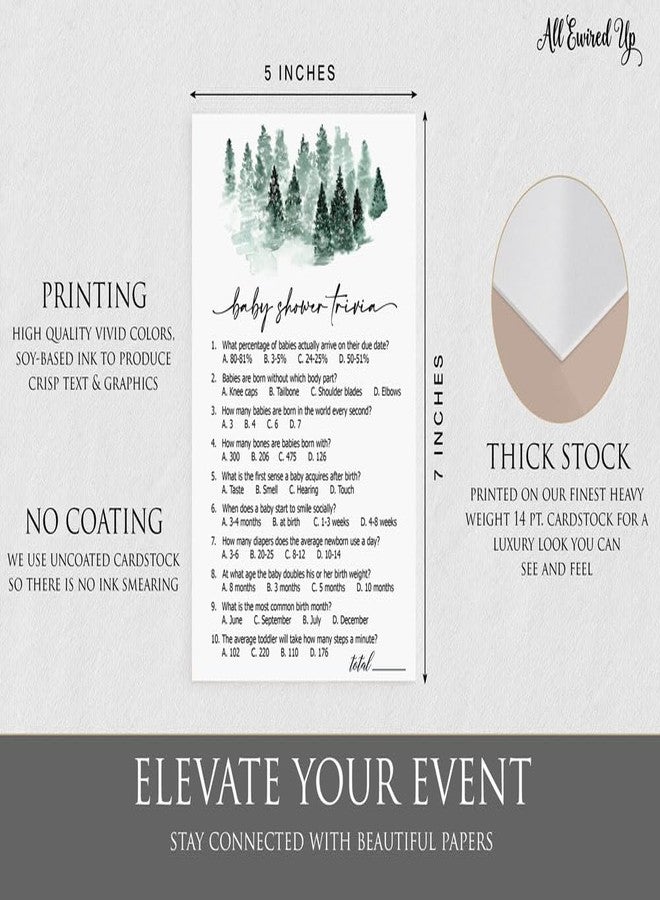 All-Ewired-Up All Ewired Up 50 Baby Shower Trivia (50-Cards) Fun Game Activity, Gender Neutral Boy or Girl, Baby It’s Cold Outside Winter Wonderland Forest Decorations - Image 4