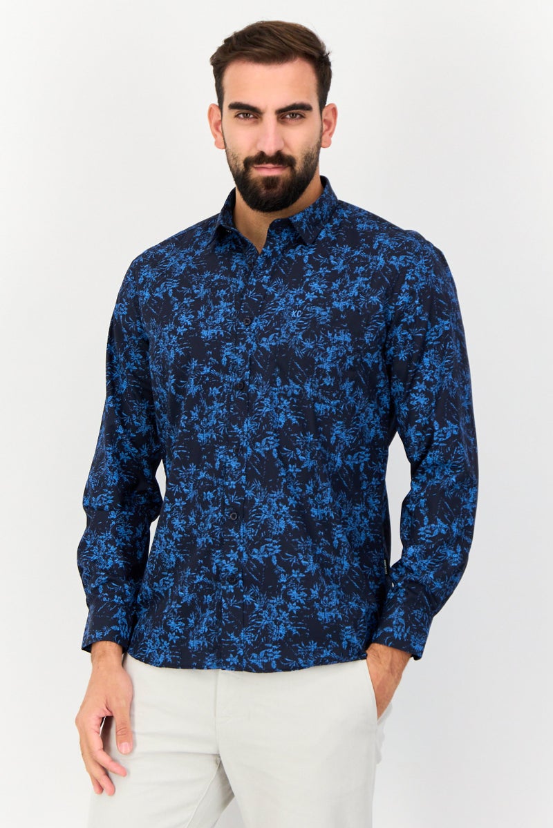 Kenneth Cole Men Regular Fit Floral Print Long Sleeves Shirt, Multicolor  - Image 1