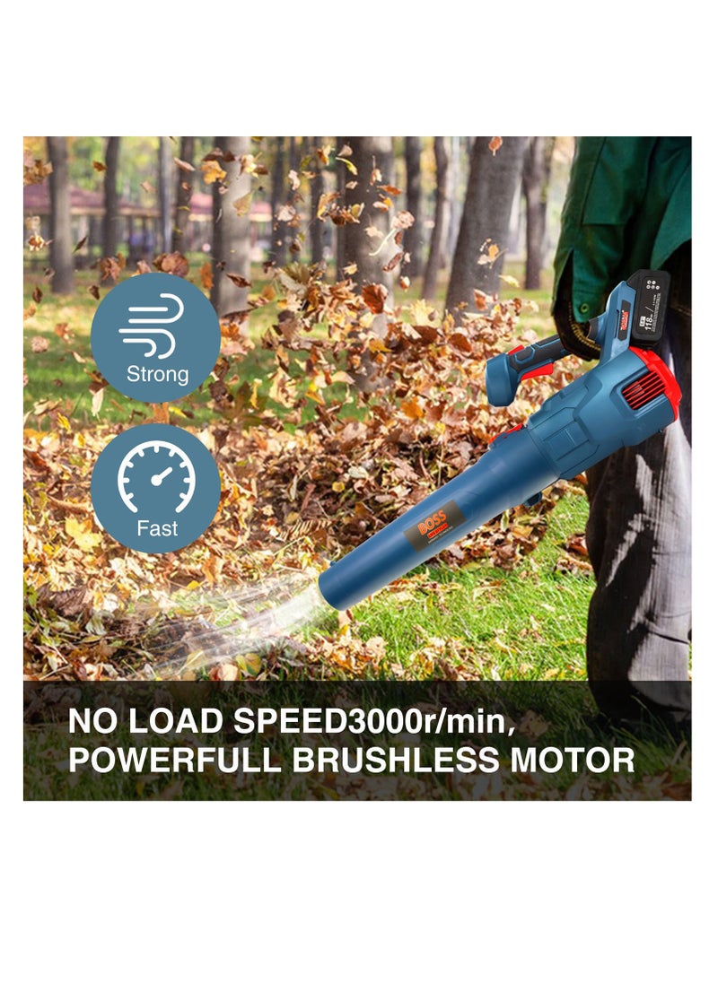 BOSS LIFE STYLE - 1000W Home Garden Solution: High-Performance 118VF Cordless Leaf Blower Kit - 317 CFM, 2x 5.0Ah Batteries, Charger, 2 Tubes, 2-Speed Control - Image 1