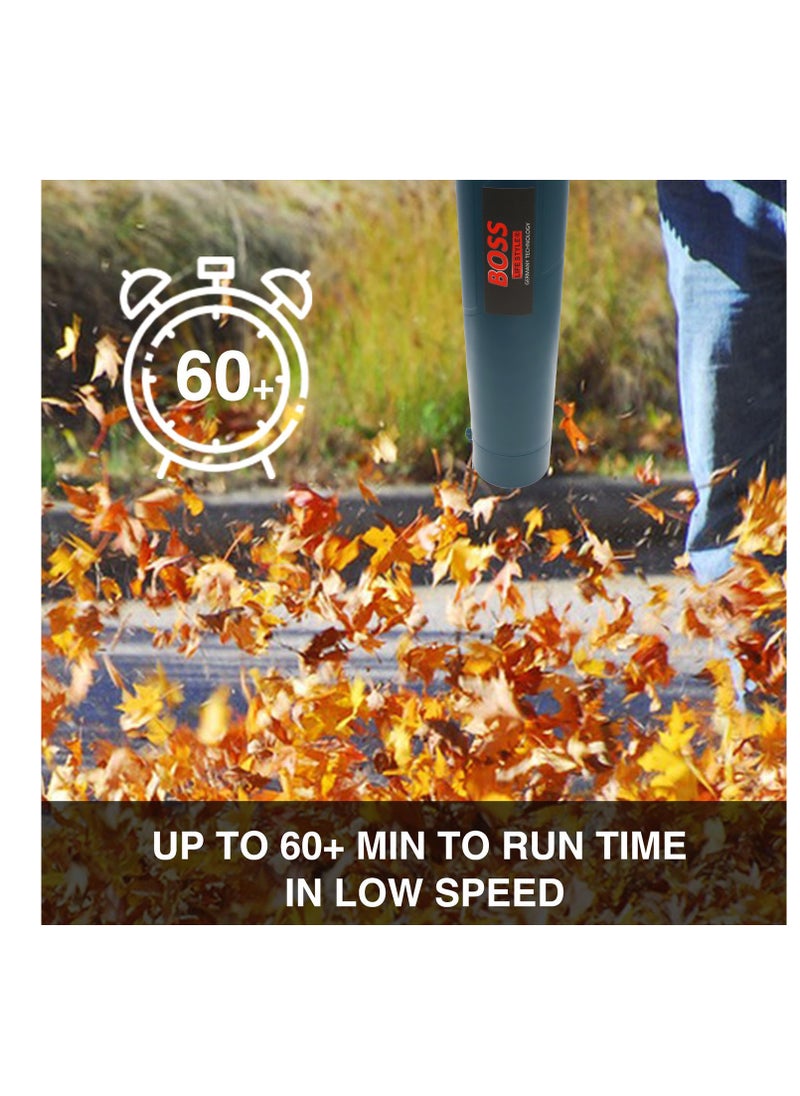 BOSS LIFE STYLE - 1000W Home Garden Solution: High-Performance 118VF Cordless Leaf Blower Kit - 317 CFM, 2x 5.0Ah Batteries, Charger, 2 Tubes, 2-Speed Control - Image 1