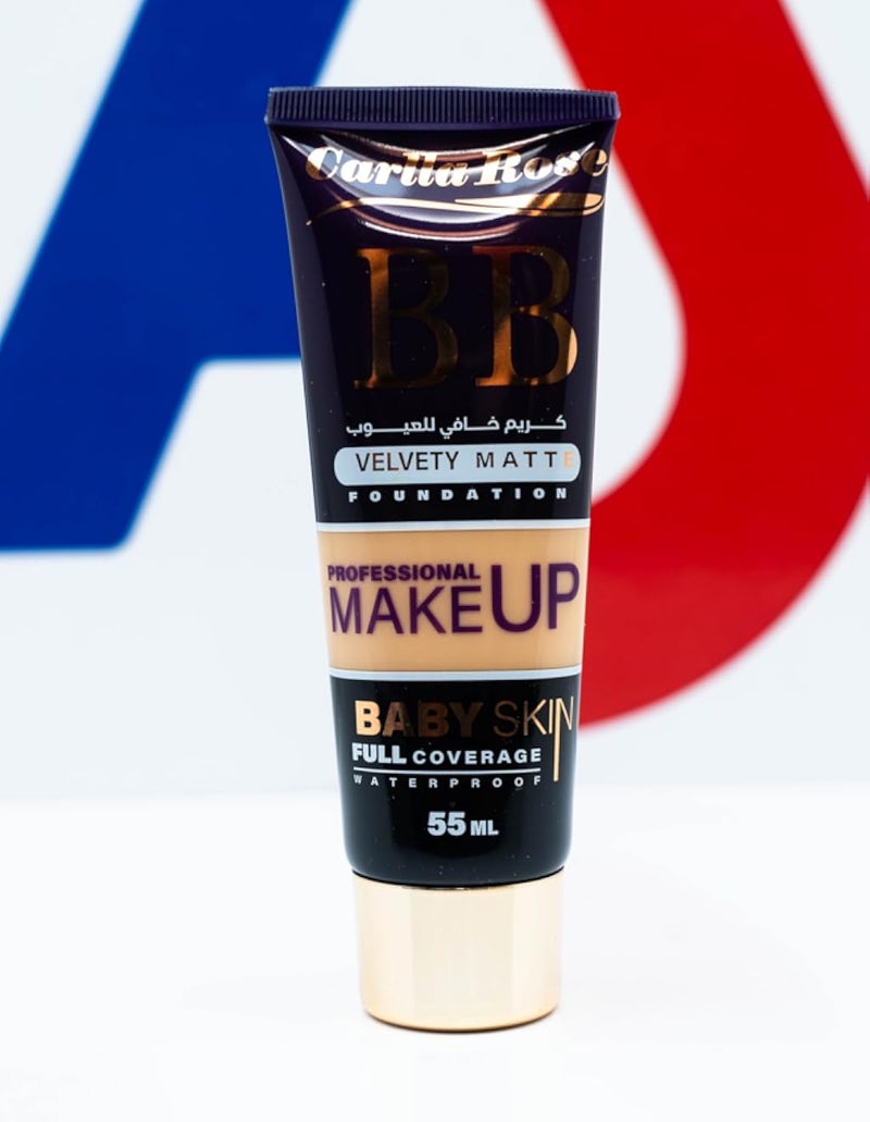 كريم أساس BB، مخملي مطفي، تغطية كاملة، مقاوم للماء، 55 مل، رقم 85