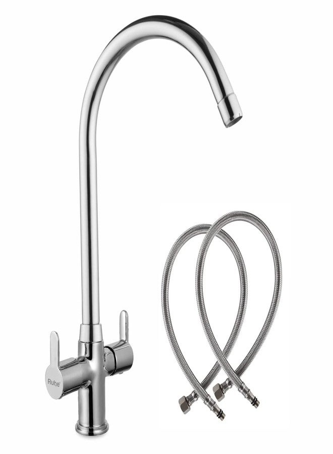 Ruhe® Pavo Centre Hole Basin Mixer with Swivel Spout Faucet/Tap | 20 Inches Spout brass Faucet/Tap with Chrome Finish for Kitchen Sinks & Washbasins - Image 1