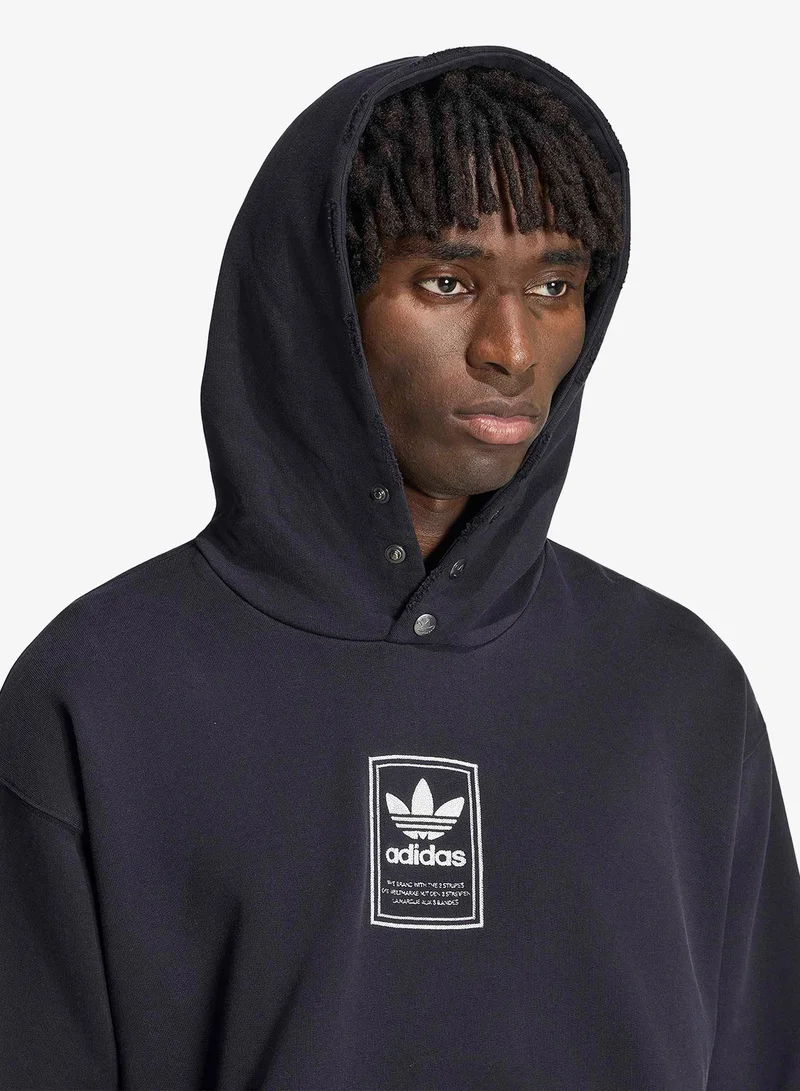 Adidas Originals BLACK Elevated Graphic Hoodie for Men | Best Price UAE