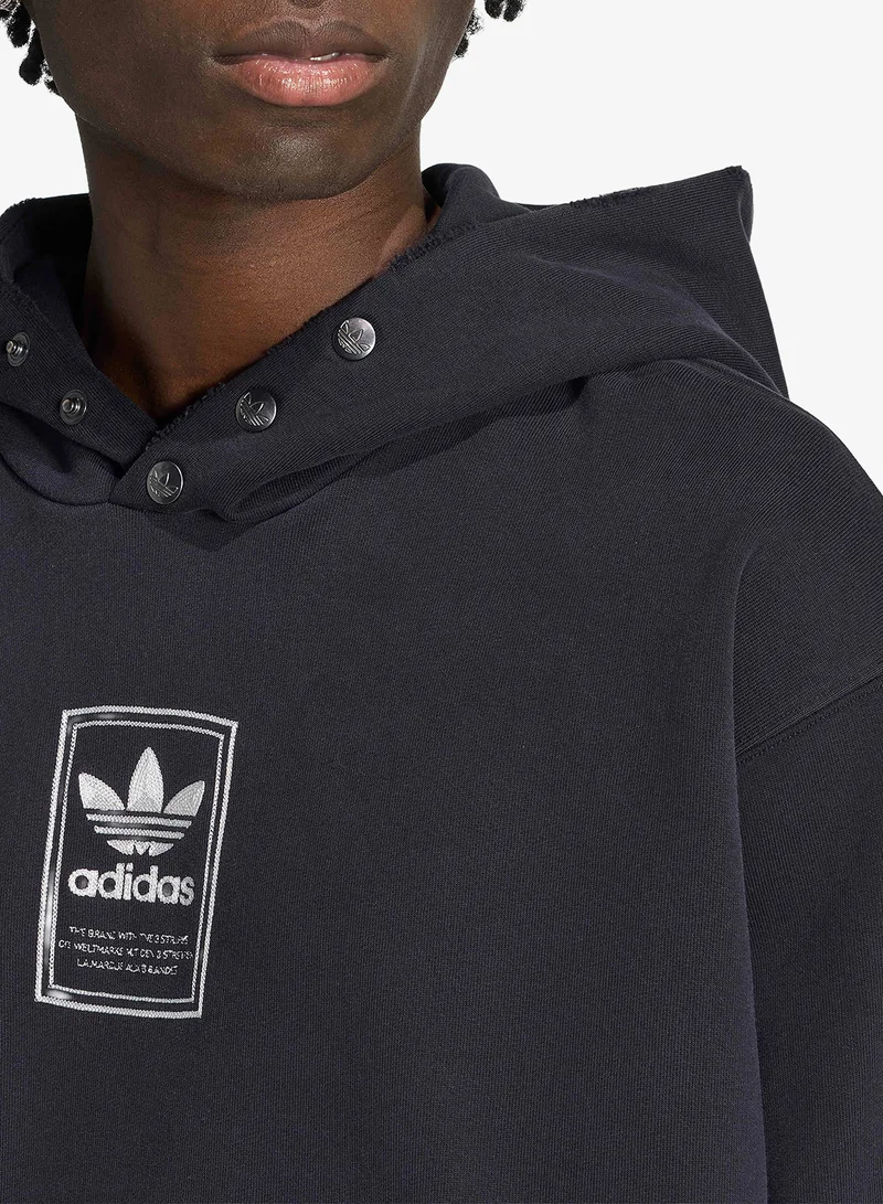 Adidas Originals BLACK Elevated Graphic Hoodie for Men | Best Price UAE