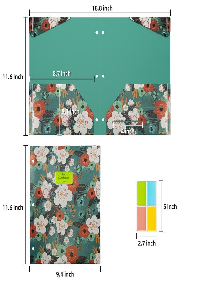 Ospelelf Folder with Pockets, Waterproof Plastic Folder with Two Fixed Corner Tabs and 2 Pockets Includes Business Card Slot, Includes Sticker, Fits 3 Ring Binder Holds 11" x 8.5", 6-Pack - Image 5