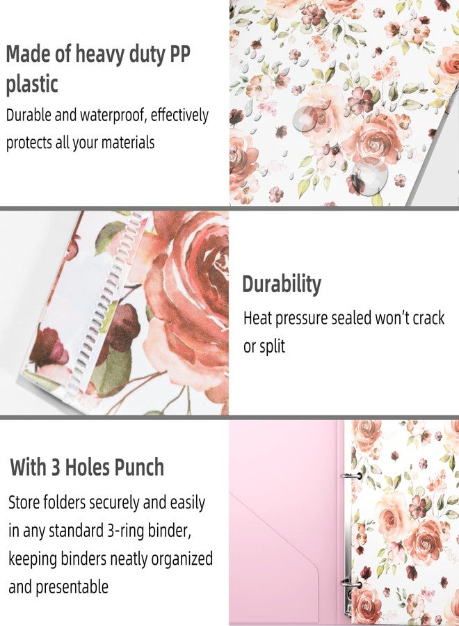 Ospelelf Folder with Pockets, Waterproof Plastic Folder with Two Fixed Corner Tabs and 2 Pockets Includes Business Card Slot, Includes Sticker, Fits 3 Ring Binder Holds 11" x 8.5", 6-Pack - Image 4