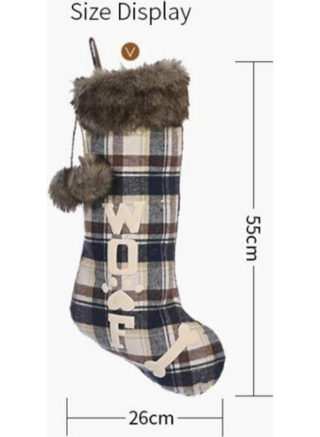 Plaid Cloth Dog Bone Socks Tree Pendant Decoration Multicolour - Image 5