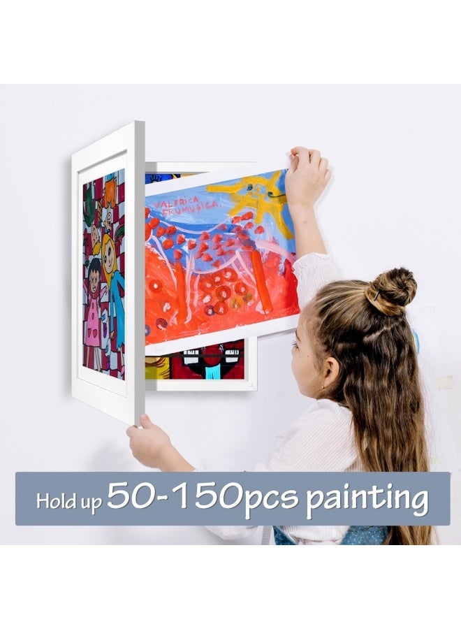جروسي إطارات فنية للأطفال، عروض إطار الصورة 8.5x11.8، إطارات العمل الفني الافتتاحي الأمامي المتغيرة للصور ثلاثية الأبعاد، رسومات الأطفال، الحرف، المكتب، جبل الحائط - Image 3