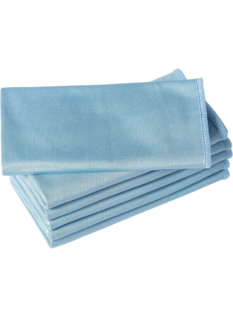 Microfiber Glass Cleaning Cloth, 16in X 16in, Blue, Pack of 6 - Image 1