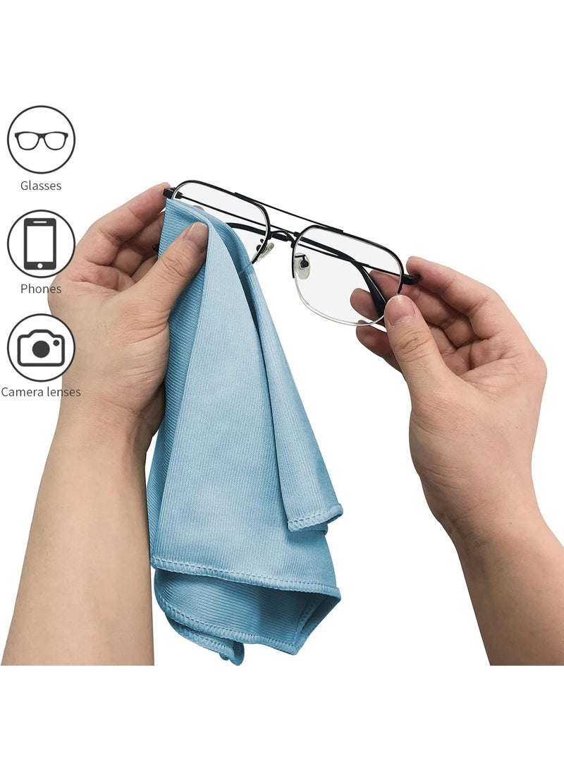 Microfiber Glass Cleaning Cloth, 16in X 16in, Blue, Pack of 6 - Image 5