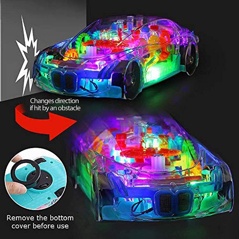 divine man Transparent Concept Car 3D Super Car Toy For Kids With 360 Degree Rotation, Gear Simulation Mechanical Car, Sound And Light Toys For Kids Boys And Girls - Image 4