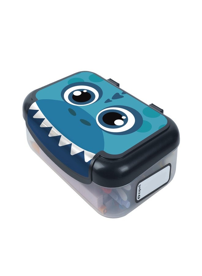 ZIPIT Recycled Plastic Pencil Box for Boys, Large Capacity Pencil Case for School, Durable Stationery Organizer Box, Dino - Image 3