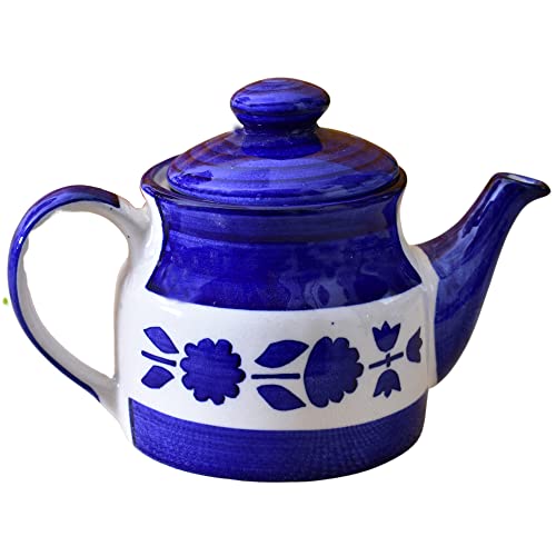 KunhaR Ceramic Teapot - 1 Piece, Yellow-Blue, 650 ml - Image 3