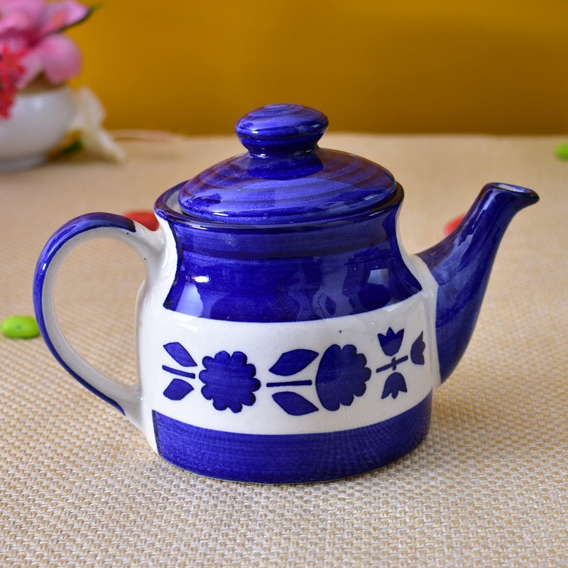 KunhaR Ceramic Teapot - 1 Piece, Yellow-Blue, 650 ml - Image 5
