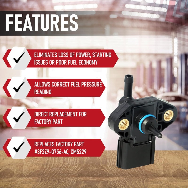 AA Ignition حساس ضغط حقن الوقود - بديل CM5229، 0261230093، 3F2Z9G756AC - متوافق مع سيارات فورد، لينكولن وميركوري - كراون فيكتوريا، F250 سوبر ديوتي، فوكاس، إكسبلورر، موستانج، E-150 - Image 2