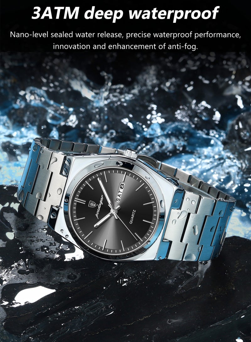 POEDAGAR Man Watch,Waterproof Luminous Men's Watch Quartz-40mm - Image 5