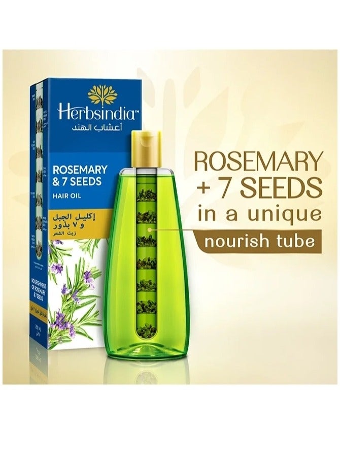 هيربس إنديا زيت شعر بإكليل الجبل وبذور الأعشاب السبعة مع أنبوب مغذي 280 مل - Image 2