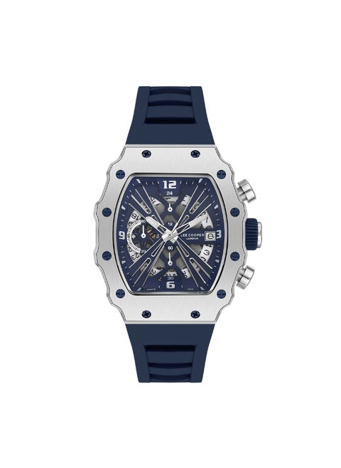 Lee Cooper Men's Watch, Multi Function Display and Silicone Strap - LC08062.399, Dark Blue