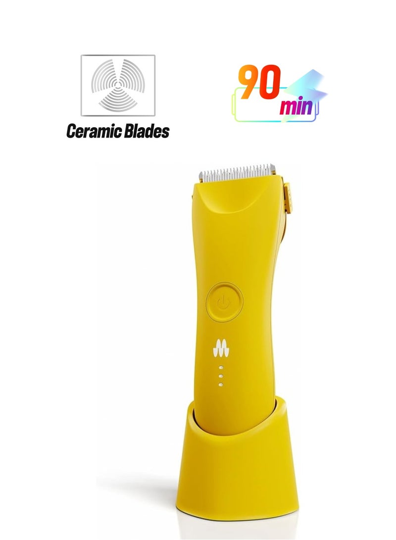 ميريديان The Trimmer Plus - Body Hair Manscaping Trimmer, Adjustable Guard, USB C Charging, Flash Light, Travel Lock, Charging Dock, Bikini Trimmer, Mens Body Hair Trimmer Solar - Image 1