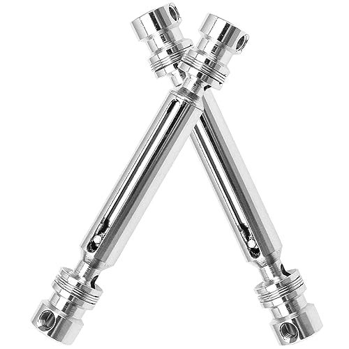 Vgoohobby 2Pack Metal Rear Drive Shaft CVD Transmission Axle Compatible with Wltoys 12428 12423 12429 FY03 FY04 FY05 JJRC Q39 Q46 1/12 RC Crawler Car (Silver) - Image 5