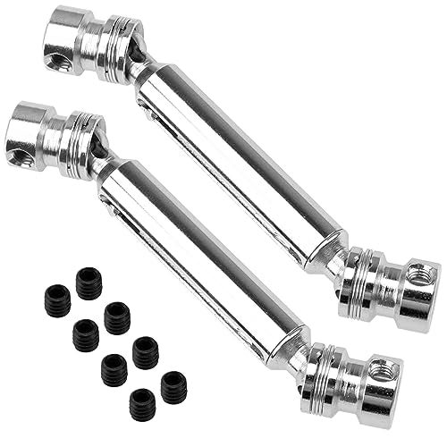 Vgoohobby 2Pack Metal Rear Drive Shaft CVD Transmission Axle Compatible with Wltoys 12428 12423 12429 FY03 FY04 FY05 JJRC Q39 Q46 1/12 RC Crawler Car (Silver) - Image 1