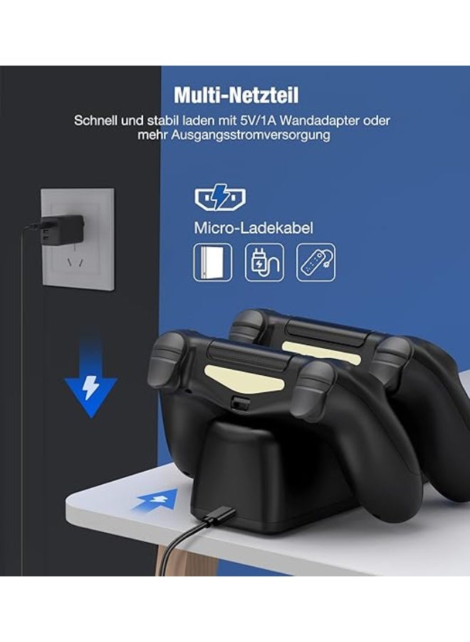 محطة شحن، ملحقات مزودة بشاشة LED / شحن سريع خلال 1.8 ساعة، محطة شحن PS4 لأجهزة بلاي ستيشن 4 / PS4 برو / PS4 سليم - Image 2