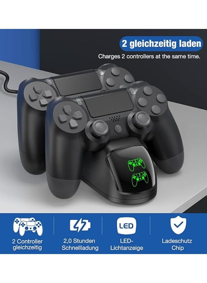محطة شحن، ملحقات مزودة بشاشة LED / شحن سريع خلال 1.8 ساعة، محطة شحن PS4 لأجهزة بلاي ستيشن 4 / PS4 برو / PS4 سليم - Image 3