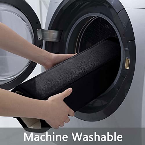 Buganda Memory Foam Bath Mat, 30" x 20", Ultra Soft and Non-Slip Bathroom Rugs, Water Absorbent and Machine Washable Bath Rug for Bathroom, Shower, and Tub, Black - Image 5