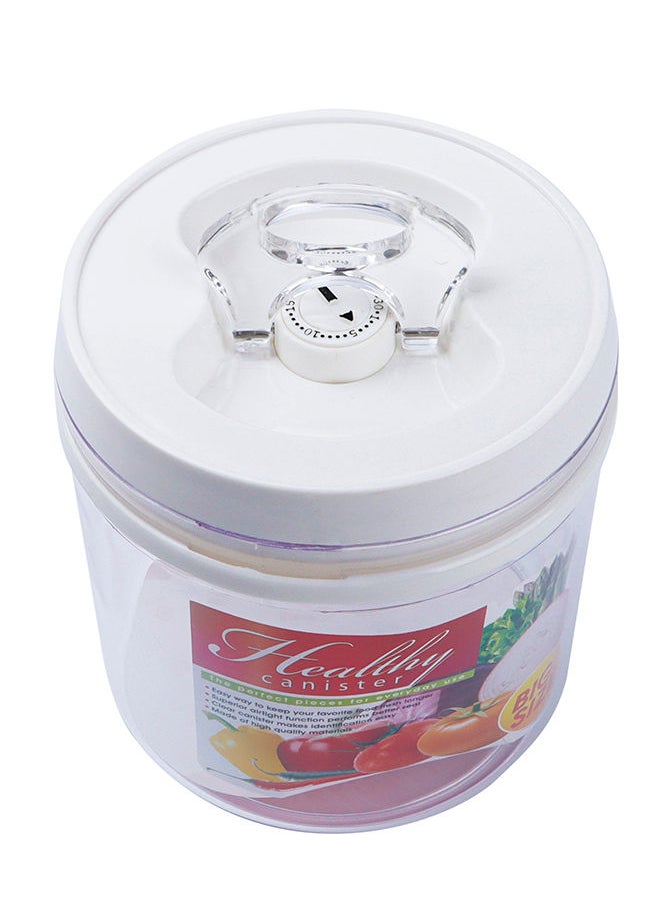 Generic - Airtight Canister Transparent Container 1800ml White - Image 1
