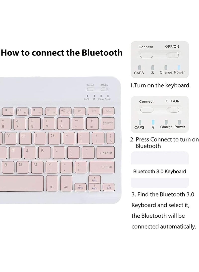 Rock Pow - Arabic Keyboard Case for iPad 10.2 9th Generation 2021/ 8th Gen 2020/ 7th Gen 2019/iPad Air 3/iPad Pro 10.5 inch Wireless Magnetically Detachable Keyboard and Stand Folio Case for 10.2" iPad 9th/8th/7th Auto Sleep/Wake - Image 1