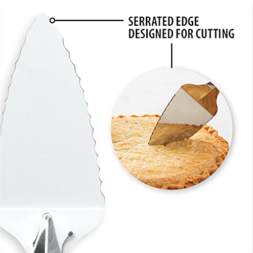 Rada Cutlery Serrated Pie Server, Made in USA, Silver Handle - Image 3
